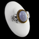 انگشتر عقیق کبود یمنی نقره مردانه طرح پرهام