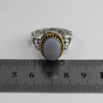 انگشتر عقیق کبود یمنی نقره مردانه طرح پرهام - Image 2