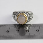 انگشتر نقره عقیق کبود یمنی مردانه طرح یا محمد - Image 2