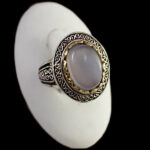 انگشتر عقیق کبود یمنی نقره مردانه طرح اشکان