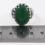 انگشتر عقیق سبز نقره مردانه طرح رامین - Image 3