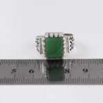 انگشتر عقیق سبز نقره مردانه طرح سعید - Image 3