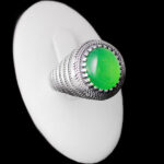 انگشتر عقیق سبز نقره مردانه طرح شهراد