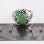 انگشتر عقیق سبز نقره مردانه طرح شهراد - Image 3