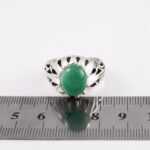 انگشتر عقیق سبز نقره مردانه دست ساز طرح فرزاد - Image 3