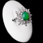 انگشتر عقیق سبز نقره زنانه طرح ترنم - Image 3