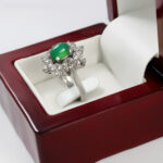 انگشتر عقیق سبز نقره زنانه طرح ترنم