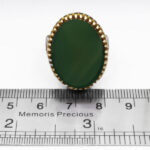 انگشتر عقیق سبز نقره مردانه طرح فاخر دور طلایی یزدان - Image 5