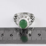 انگشتر عقیق سبز مردانه نقره دست ساز طرح کیانوش - Image 3