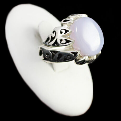 انگشتر عقیق کبود یمنی دست ساز نقره مردانه طرح کیوان