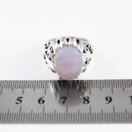 انگشتر عقیق کبود یمنی دست ساز نقره مردانه طرح کیوان - Image 3