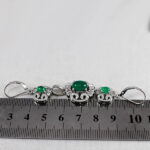 نیم ست عقیق سبز نقره زنانه طرح حورزاد - Image 2