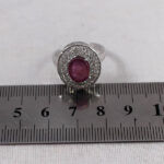 نیم ست یاقوت سرخ الماس تراش نقره زنانه طرح چشمه - Image 5