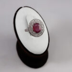 نیم ست یاقوت سرخ الماس تراش نقره زنانه طرح چشمه - Image 3