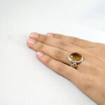 انگشتر الکساندریت الماس تراش نقره مردانه طرح دور طلایی کامران - Image 4