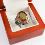 انگشتر الکساندریت الماس تراش نقره مردانه طرح دور طلایی دانیار - Image 2