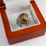 انگشتر الکساندریت الماس تراش نقره مردانه دست ساز طرح رضا - Image 4