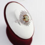 نیم ست الکساندریت الماس تراش نقره زنانه طرح دایانا - Image 4