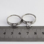 حلقه و پشت حلقه نقره زنانه طرح ماه - Image 2