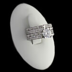 حلقه و پشت حلقه نقره زنانه طرح ملیکا