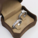 حلقه و پشت حلقه نقره زنانه طرح ملیکا - Image 3