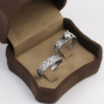 حلقه و پشت حلقه نقره زنانه طرح ماه - Image 3