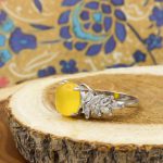 انگشتر شرف الشمس نقره زنانه طرح پرستو + حکاکی - Image 2