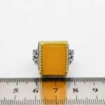 انگشتر شرف الشمس نقره مردانه طرح دورطلایی فاخر ثاقب + حکاکی - Image 5