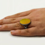 ست انگشتر شرف الشمس نقره مردانه و زنانه طرح روح الامین + حکاکی - Image 6