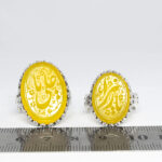 ست انگشتر شرف الشمس نقره مردانه و زنانه طرح روح الامین + حکاکی - Image 3