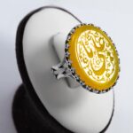 ست انگشتر شرف الشمس نقره مردانه و زنانه طرح روح الامین + حکاکی - Image 5