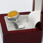 انگشتر شرف الشمس نقره مردانه دست ساز طرح آمدم ای شاه ۲ + حکاکی - Image 3