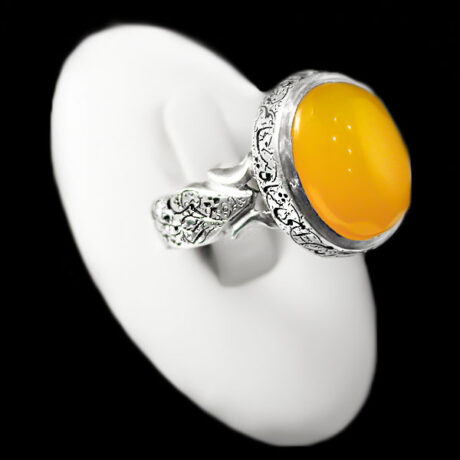 انگشتر شرف الشمس نقره مردانه دست ساز طرح آمدم ای شاه ۲ + حکاکی