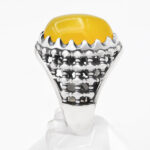 انگشتر شرف الشمس نقره مردانه طرح ضریح + حکاکی - Image 2