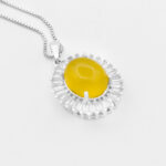 گردنبند شرف الشمس زنانه نقره طرح مهوین + حکاکی - Image 3