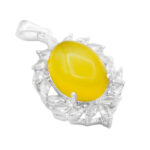 گردنبند شرف الشمس زنانه نقره طرح چکاوک + حکاکی