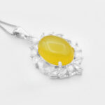 گردنبند شرف الشمس زنانه نقره طرح چکاوک + حکاکی - Image 2