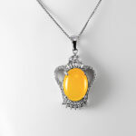 گردنبند شرف الشمس زنانه نقره طرح فاخر تاج + حکاکی - Image 2