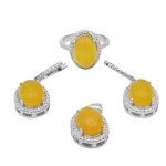 نیم ست شرف الشمس نقره زنانه طرح پادنا + حکاکی