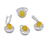 نیم ست شرف الشمس نقره زنانه طرح نائمه + حکاکی