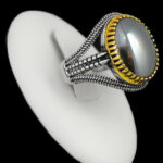 انگشتر حدید صینی نقره مردانه طرح آنوش