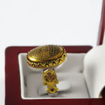 انگشتر حدید صینی نقره مردانه طرح عین علی بیضی - Image 3