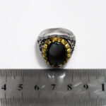 انگشتر حدید صینی نقره مردانه طرح یاحسین (ع) + حکاکی - Image 3