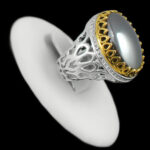 انگشتر حدید صینی نقره مردانه کیهان +حکاکی