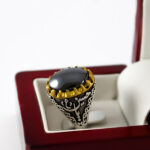 انگشتر حدید صینی نقره مردانه طرح یاحسین (ع) + حکاکی - Image 2