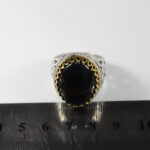 انگشتر حدید صینی نقره مردانه کیهان +حکاکی - Image 2