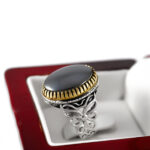 انگشتر حدید صینی نقره مردانه معراج +حکاکی‌‌‌ - Image 3