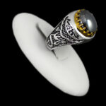 انگشتر حدید صینی نقره مردانه طرح یا علی(ع)