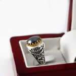 انگشتر حدید صینی نقره مردانه طرح یا علی(ع) - Image 3