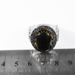 انگشتر حدید صینی نقره مردانه طرح یا علی بن موسی الرضا (ع) - Image 3